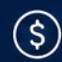 White dollar sign in circle on blue background