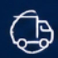 Delivery truck with circular arrow icon