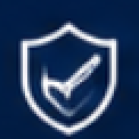 Blue shield with white checkmark